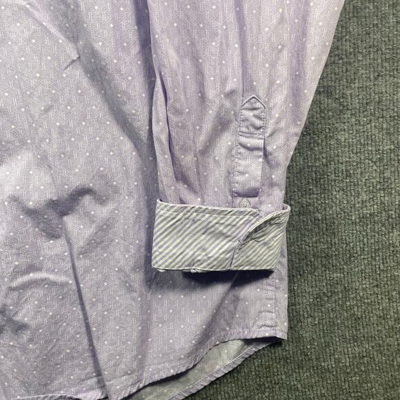 Cinch Button Down Western Shirt Men's Large Purple Geometric Flip Cuff Cowboy - Picture 4 of 11